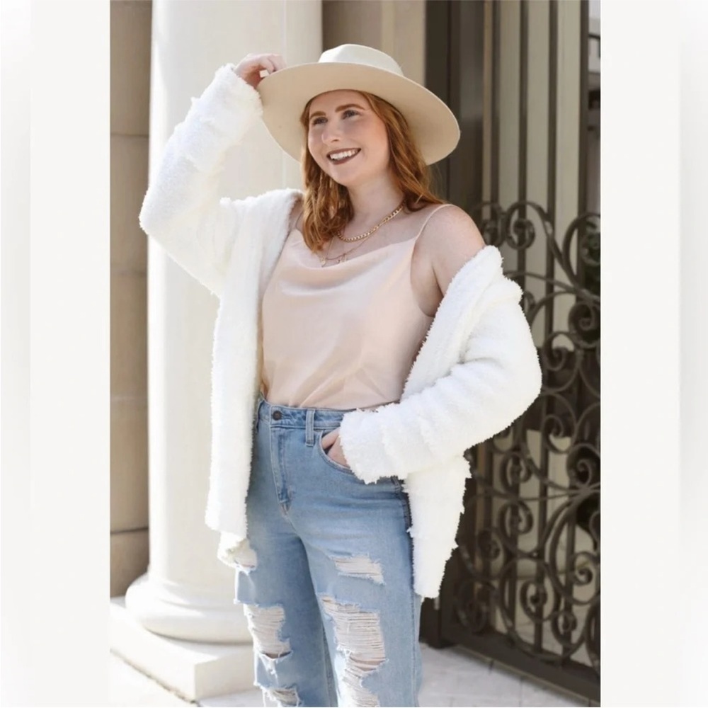 Barefoot Dreams Boardwalk Fringed Cardigan - White - Size Extra Small XS